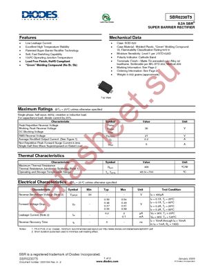 SBR0230T5-7 datasheet  